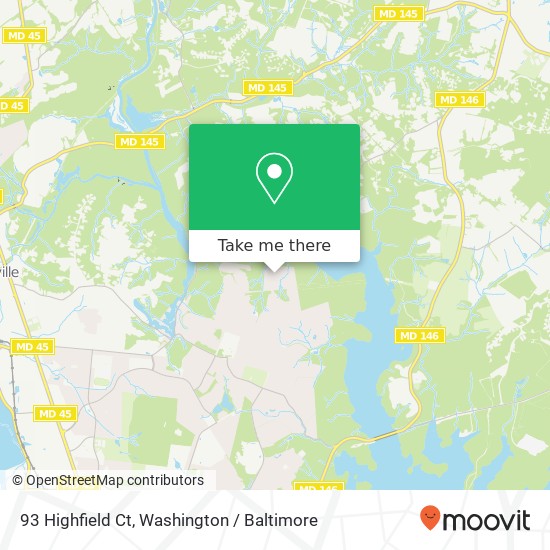 Mapa de 93 Highfield Ct, Cockeysville, MD 21030