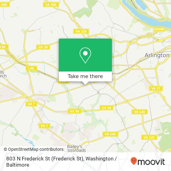 Mapa de 803 N Frederick St (Frederick St), Arlington, VA 22205