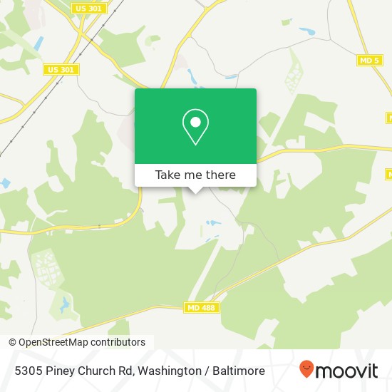 Mapa de 5305 Piney Church Rd, Waldorf, MD 20602