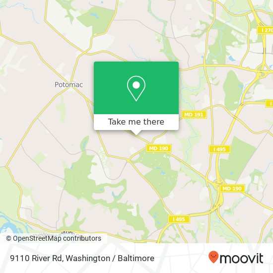 Mapa de 9110 River Rd, Potomac, MD 20854