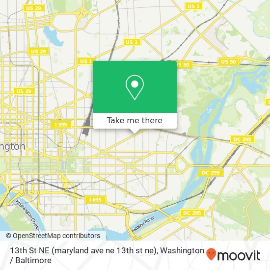 13th St NE (maryland ave ne 13th st ne), Washington, DC 20002 map