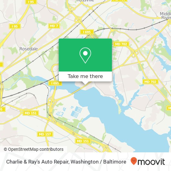 Mapa de Charlie & Ray's Auto Repair, 100 Eastern Blvd