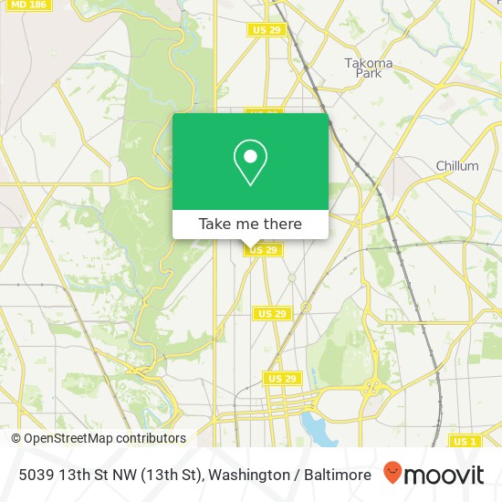 Mapa de 5039 13th St NW (13th St), Washington, DC 20011