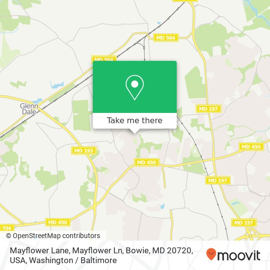 Mapa de Mayflower Lane, Mayflower Ln, Bowie, MD 20720, USA