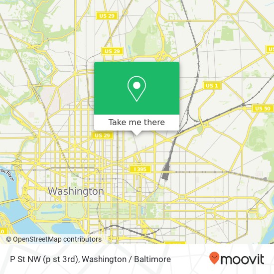 P St NW (p st 3rd), Washington, DC 20001 map