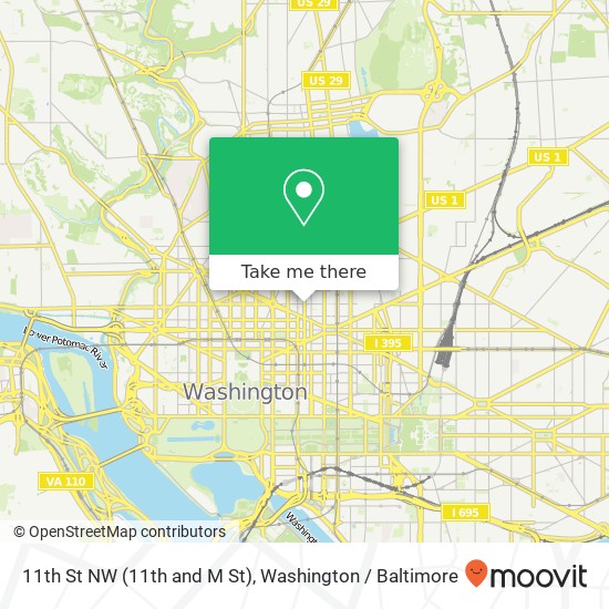 Mapa de 11th St NW (11th and M St), Washington, DC 20005