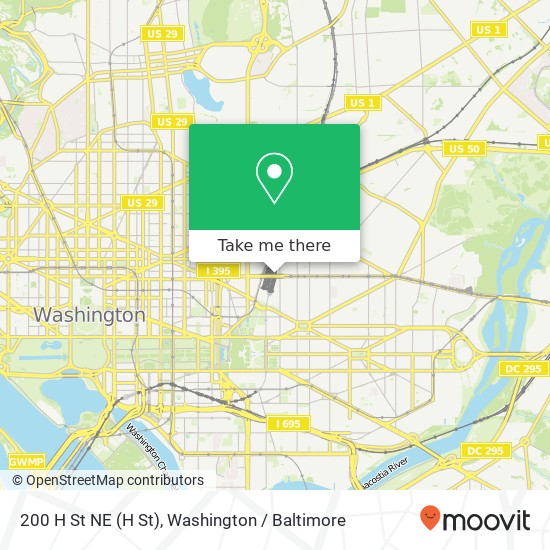 Mapa de 200 H St NE (H St), Washington, DC 20002