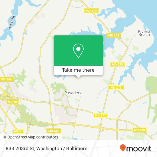 Mapa de 833 203rd St, Pasadena, MD 21122