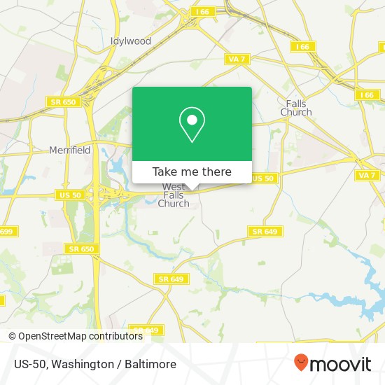 US-50, Falls Church (FALLS CHURCH), VA 22042 map