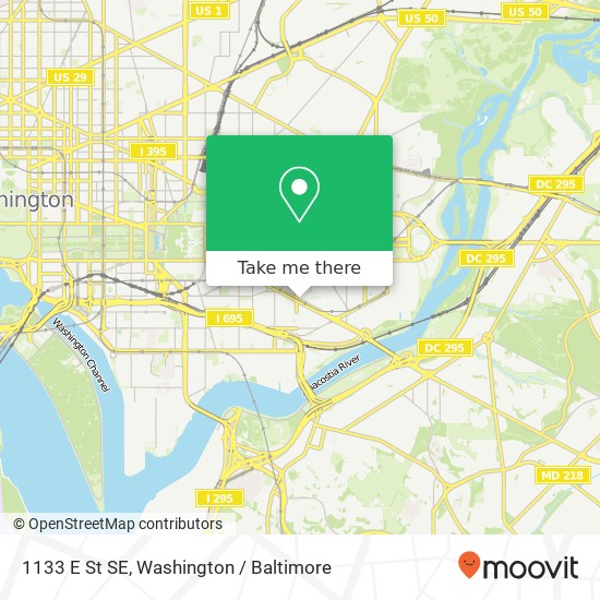 Mapa de 1133 E St SE, Washington, DC 20003