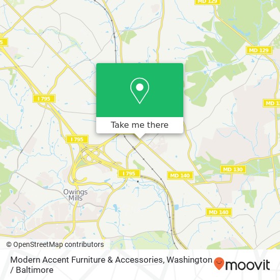 Mapa de Modern Accent Furniture & Accessories, 10200 Reisterstown Rd