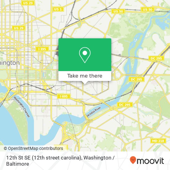 12th St SE (12th street carolina), Washington (WASHINGTON), DC 20003 map