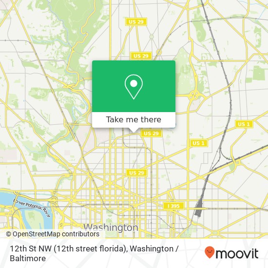 12th St NW (12th street florida), Washington (WASHINGTON), DC 20009 map