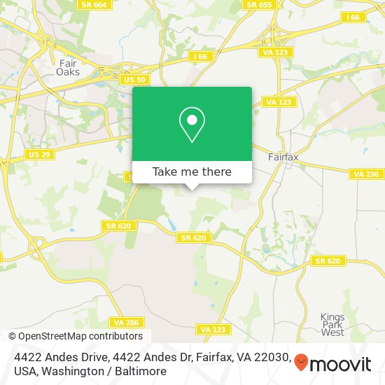 4422 Andes Drive, 4422 Andes Dr, Fairfax, VA 22030, USA map
