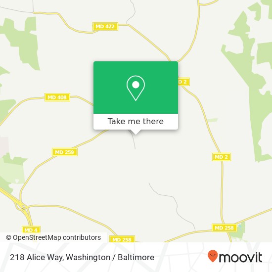 Mapa de 218 Alice Way, Lothian, MD 20711