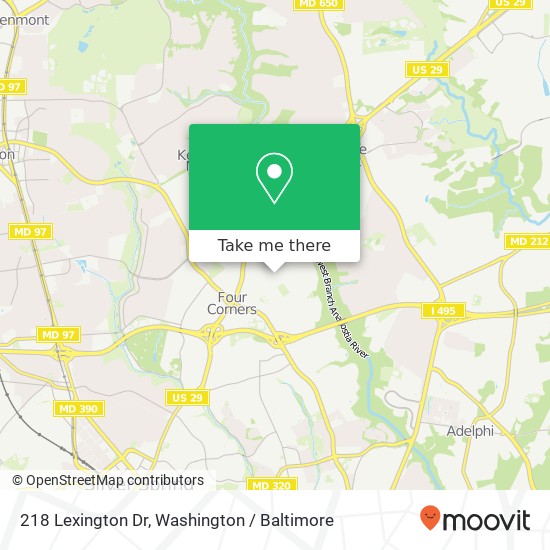 Mapa de 218 Lexington Dr, Silver Spring, MD 20901