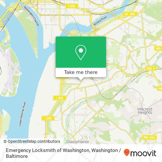 Mapa de Emergency Locksmith of Washington, 2765 Martin Luther King Jr Ave SE