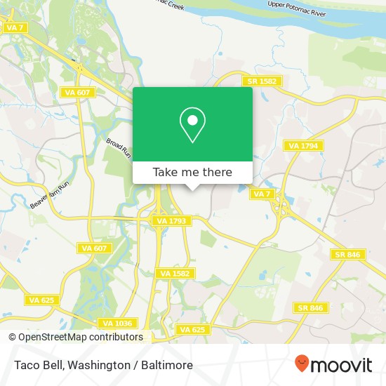 Mapa de Taco Bell, Sterling, VA 20166