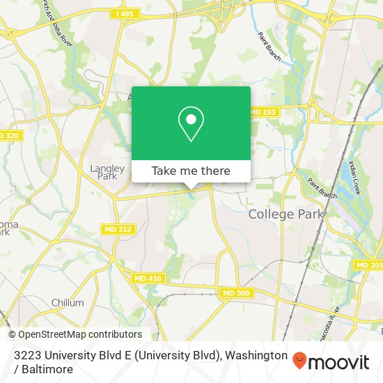 3223 University Blvd E (University Blvd), Hyattsville, MD 20783 map