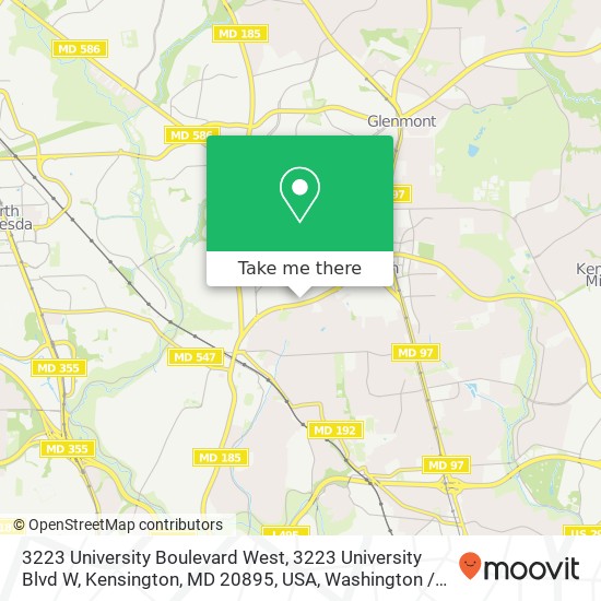 3223 University Boulevard West, 3223 University Blvd W, Kensington, MD 20895, USA map