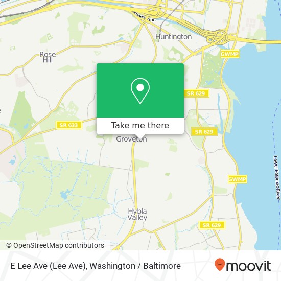 Mapa de E Lee Ave (Lee Ave), Alexandria, VA 22306