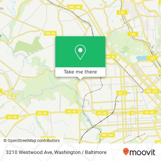Mapa de 3210 Westwood Ave, Baltimore, MD 21216