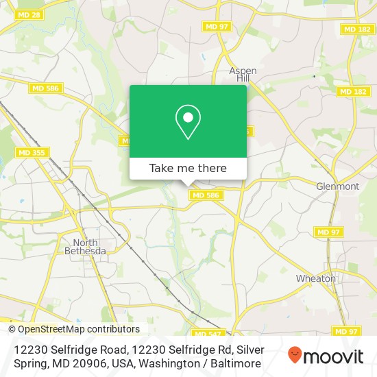 Mapa de 12230 Selfridge Road, 12230 Selfridge Rd, Silver Spring, MD 20906, USA