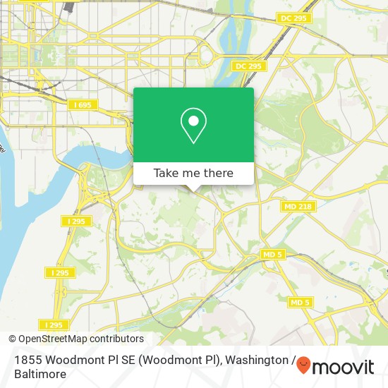 Mapa de 1855 Woodmont Pl SE (Woodmont Pl), Washington, DC 20020