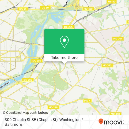 Mapa de 300 Chaplin St SE (Chaplin St), Washington, DC 20019