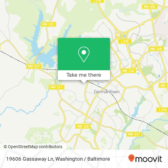 Mapa de 19606 Gassaway Ln, Germantown, MD 20874