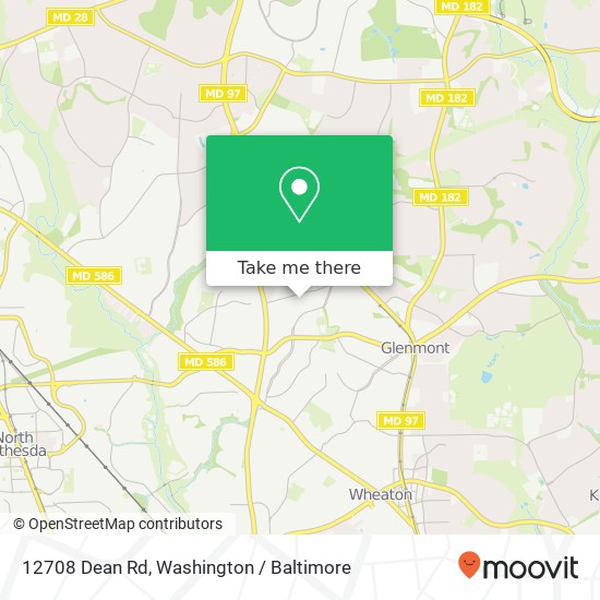 Mapa de 12708 Dean Rd, Silver Spring, MD 20906