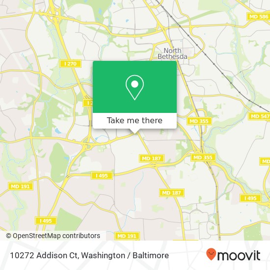 Mapa de 10272 Addison Ct, Bethesda, MD 20817