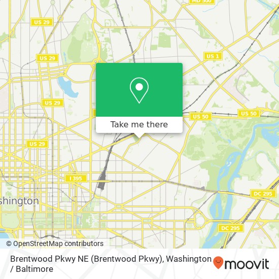 Mapa de Brentwood Pkwy NE (Brentwood Pkwy), Washington, DC 20002