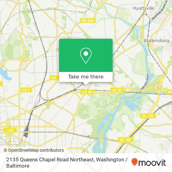 Mapa de 2135 Queens Chapel Road Northeast