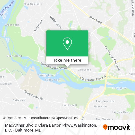 Mapa de MacArthur Blvd & Clara Barton Pkwy