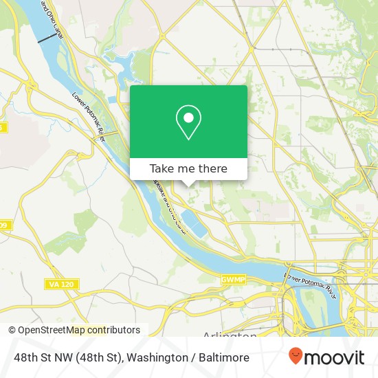 Mapa de 48th St NW (48th St), Washington, DC 20007