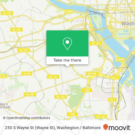 Mapa de 250 S Wayne St (Wayne St), Arlington, VA 22204