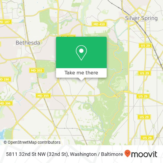 Mapa de 5811 32nd St NW (32nd St), Washington, DC 20015