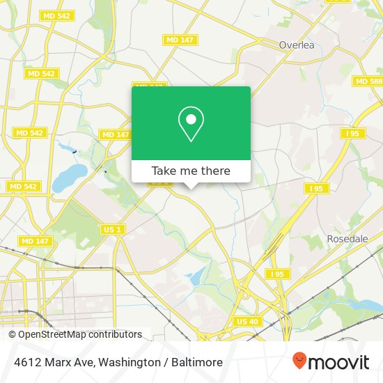 Mapa de 4612 Marx Ave, Baltimore, MD 21206