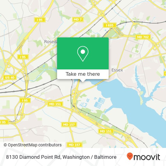Mapa de 8130 Diamond Point Rd, Baltimore, MD 21224