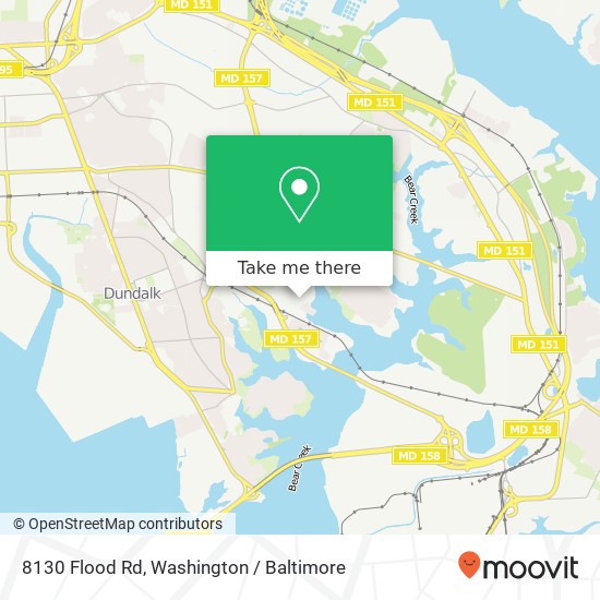 Mapa de 8130 Flood Rd, Dundalk, MD 21222