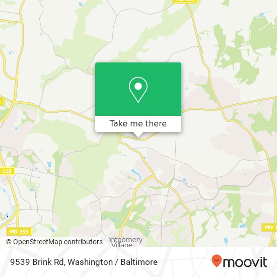 Mapa de 9539 Brink Rd, Gaithersburg, MD 20882