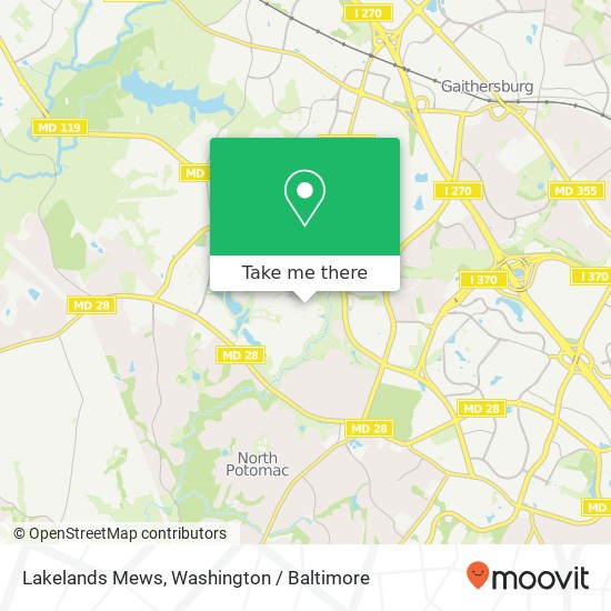 Lakelands Mews, Gaithersburg (NORTH POTOMAC), MD 20878 map