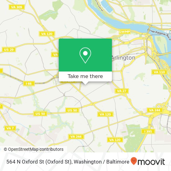 Mapa de 564 N Oxford St (Oxford St), Arlington, VA 22203