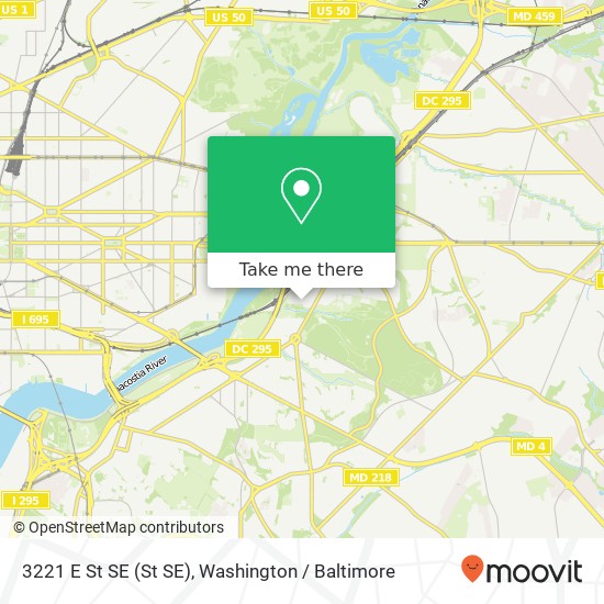 Mapa de 3221 E St SE (St SE), Washington, DC 20019