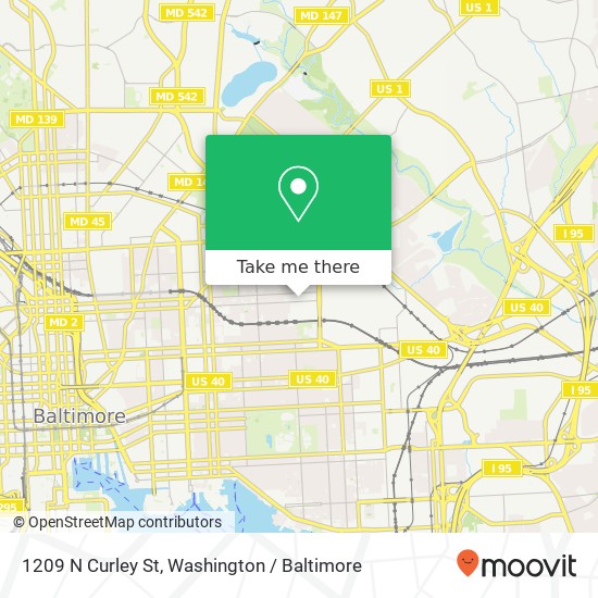 Mapa de 1209 N Curley St, Baltimore, MD 21213