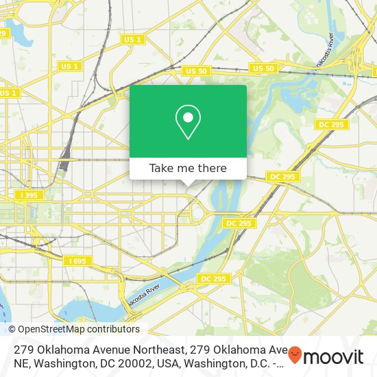 279 Oklahoma Avenue Northeast, 279 Oklahoma Ave NE, Washington, DC 20002, USA map