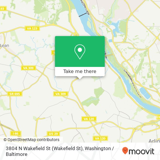 Mapa de 3804 N Wakefield St (Wakefield St), Arlington, VA 22207
