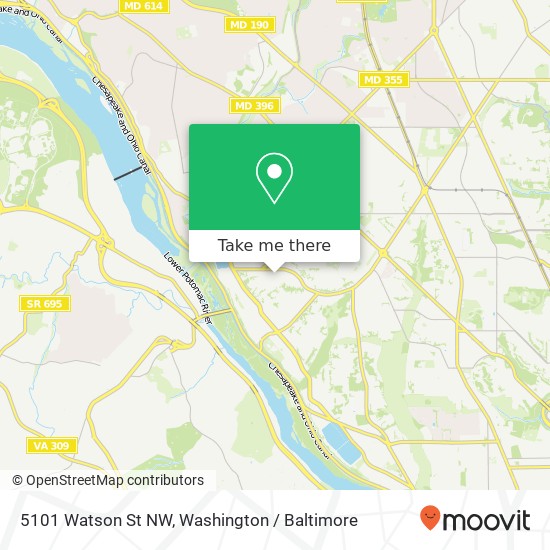 Mapa de 5101 Watson St NW, Washington, DC 20016