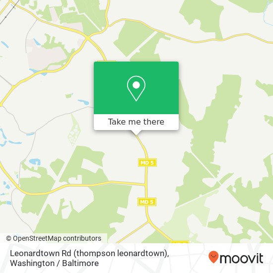 Mapa de Leonardtown Rd (thompson leonardtown), Waldorf (SAINT CHARLES), MD 20602